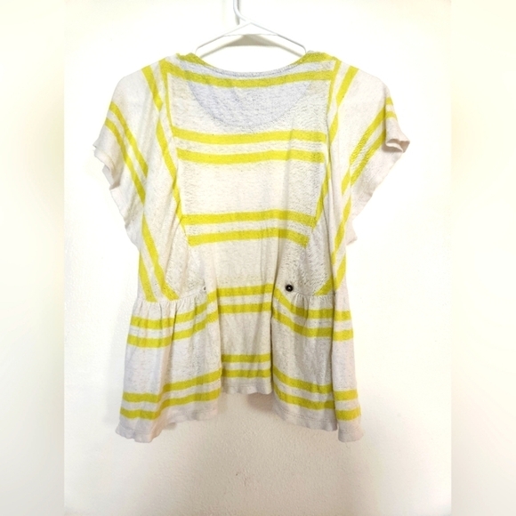 Yellow and White Anthropologie Top - Picture 3 of 5
